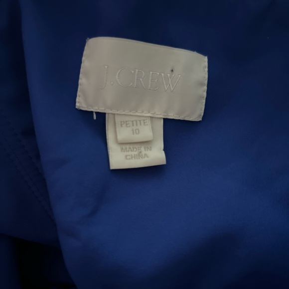 J. Crew Lucienne Blue Silk Chiffon Dress Size 10P - Picture 5 of 7